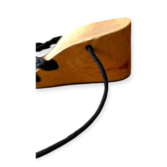 Vintage Wood Wedge Rope Sandals, Wrap Around Rope. Black - Picture 14 of 14